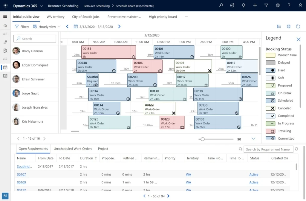 The new schedule board has a modern user experience with greatly improved performance and fluid drag and drop functionality