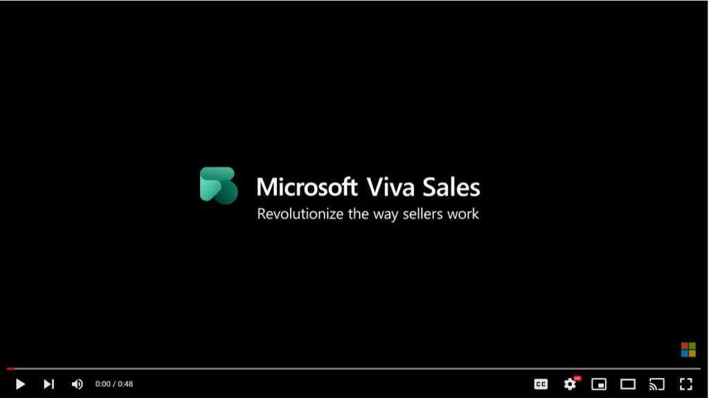 Clickable image showing the introduction of the YouTube video to the Viva Sales generative AI demo