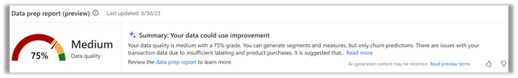 Grade for data quality with Copilot