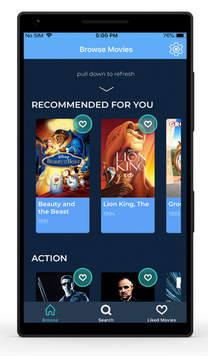 Recommender Engine Example Layout Screenshot 1