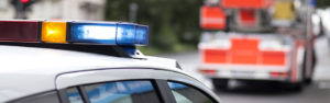 Police car and fire engine truck