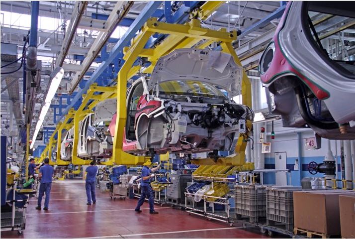 An image of a manufacturing assembly line.