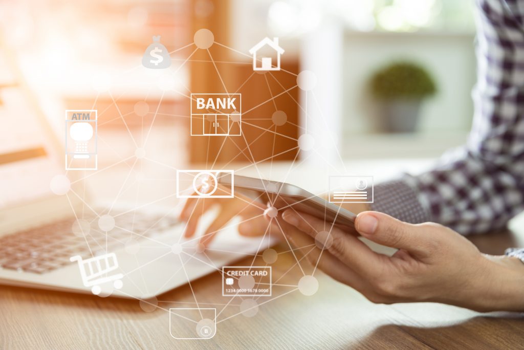 An illustration showing how all of your financial information is connected with your devices.