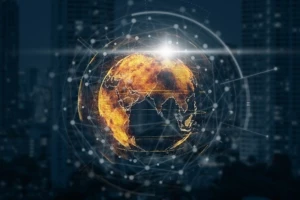 earth surrounding by data