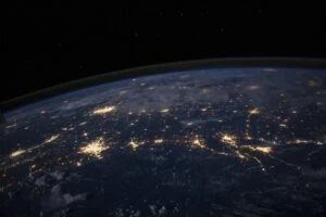 A picture of the earth from space.