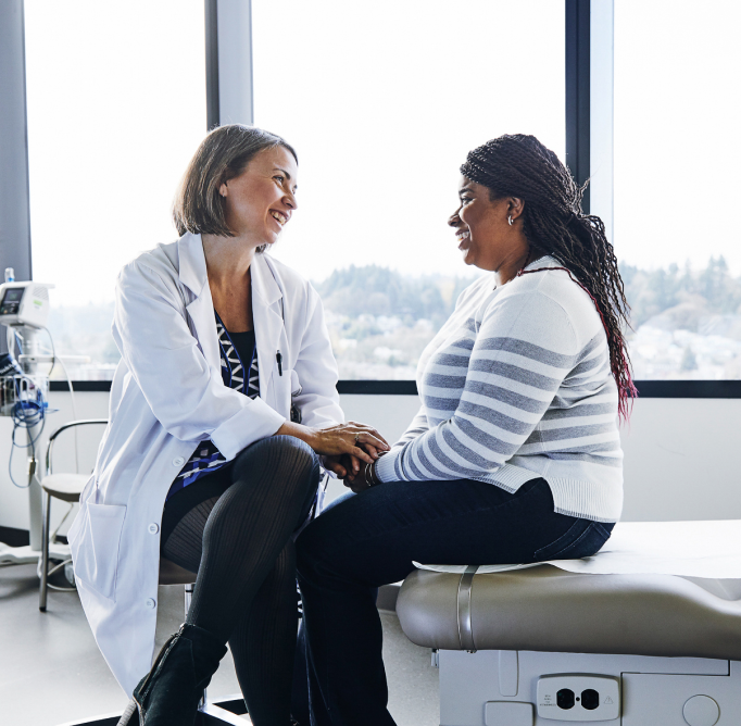 A doctor talking to a patient
