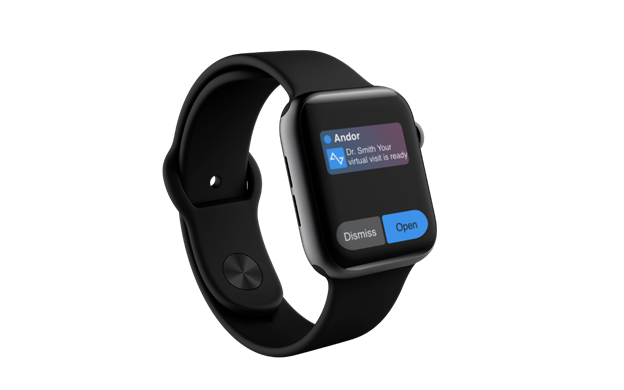 Smart watch demonstrating ThinkAndor in action.