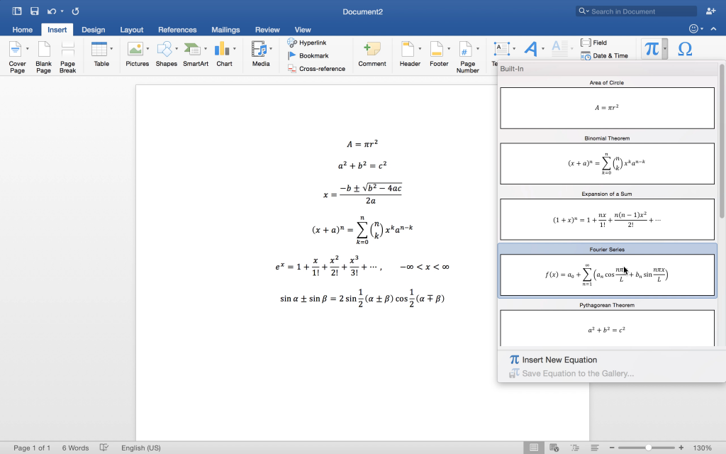 8. Equations Word