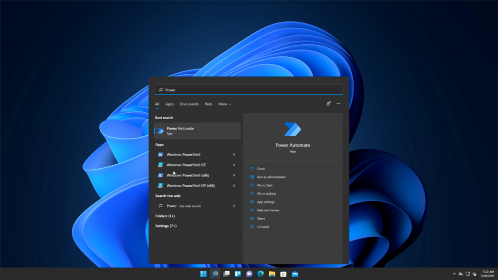 Windows 11 desktop showing the Power Automate app