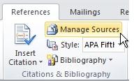 Manage Sources command