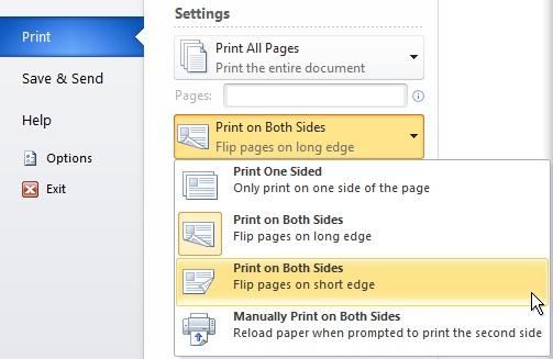 Booklet print setting Booklet print setting