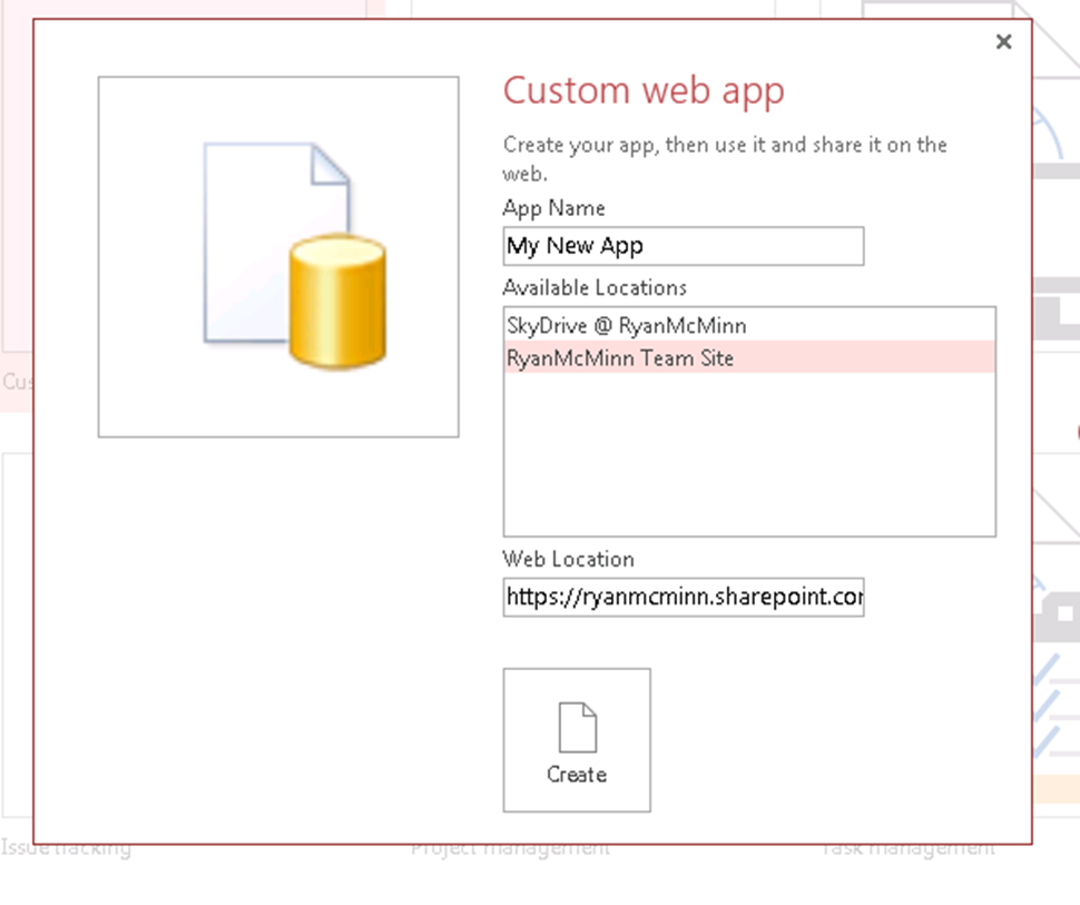 Create a new web app. Create a new web app.