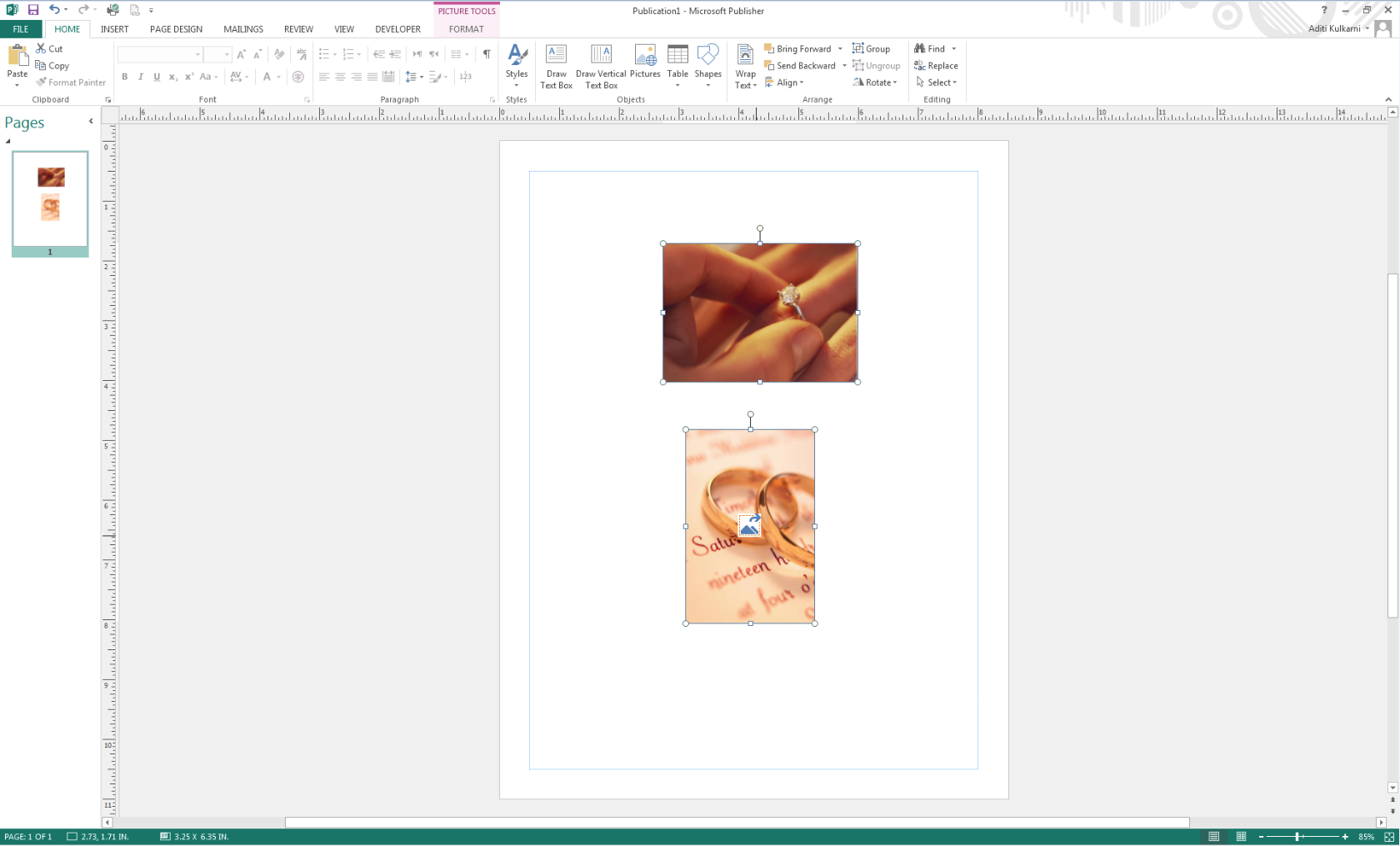 Screenshot of publication's page with two images after swapping them Screenshot of publication's page with two images after swapping them