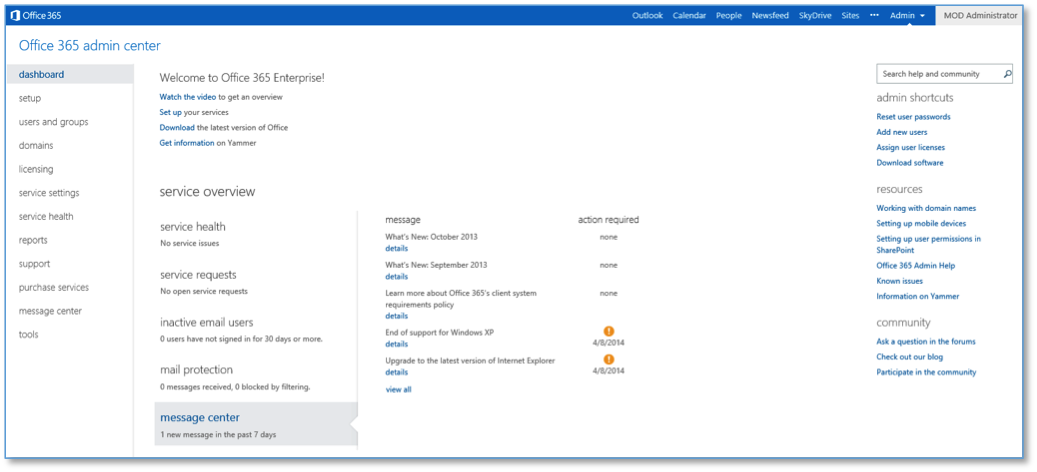 Admin Center