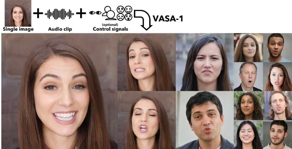 VASA-1 可实时生成音频驱动的逼真人脸视频