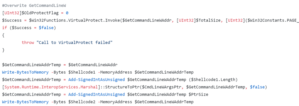 screenshot of code