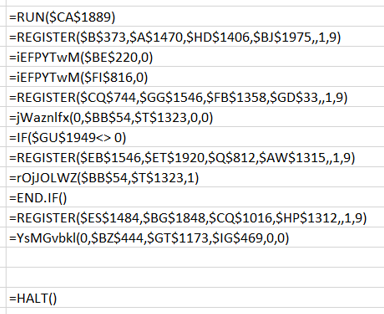 Screenshot of XLM macro