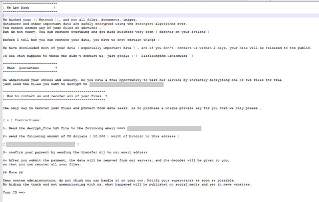 Pydomer ransom note