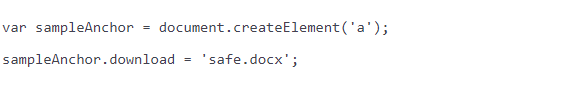 Screenshot of code for download attribute in JavaScript