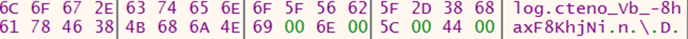 Partial screenshot of hexadecimal values