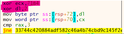 Partial screenshot of a code-level analysis of a Hive sample.