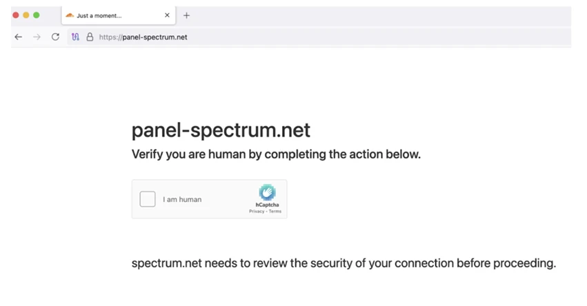 Screenshot of fake CAPTCHA