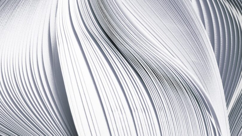 Abstract expression of a large amount of bundled paper