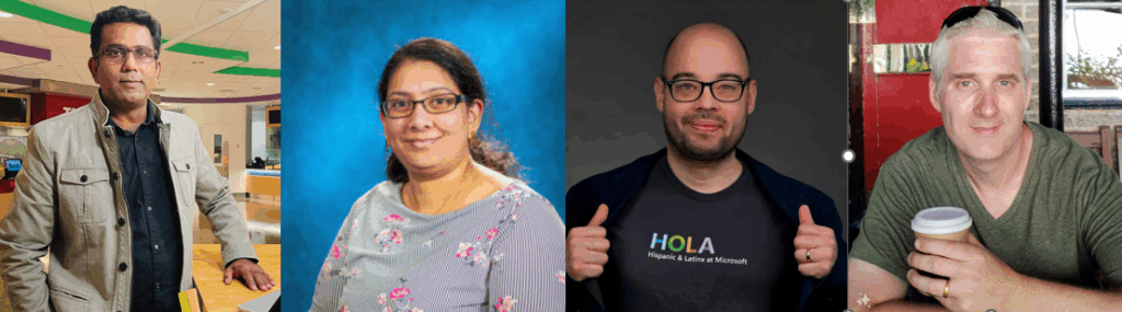 Selvaraj, Digumarthi, Arias, and Philpott are shown in a composite image.