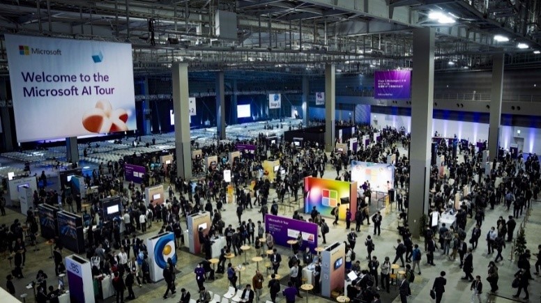 A large hall with people in it